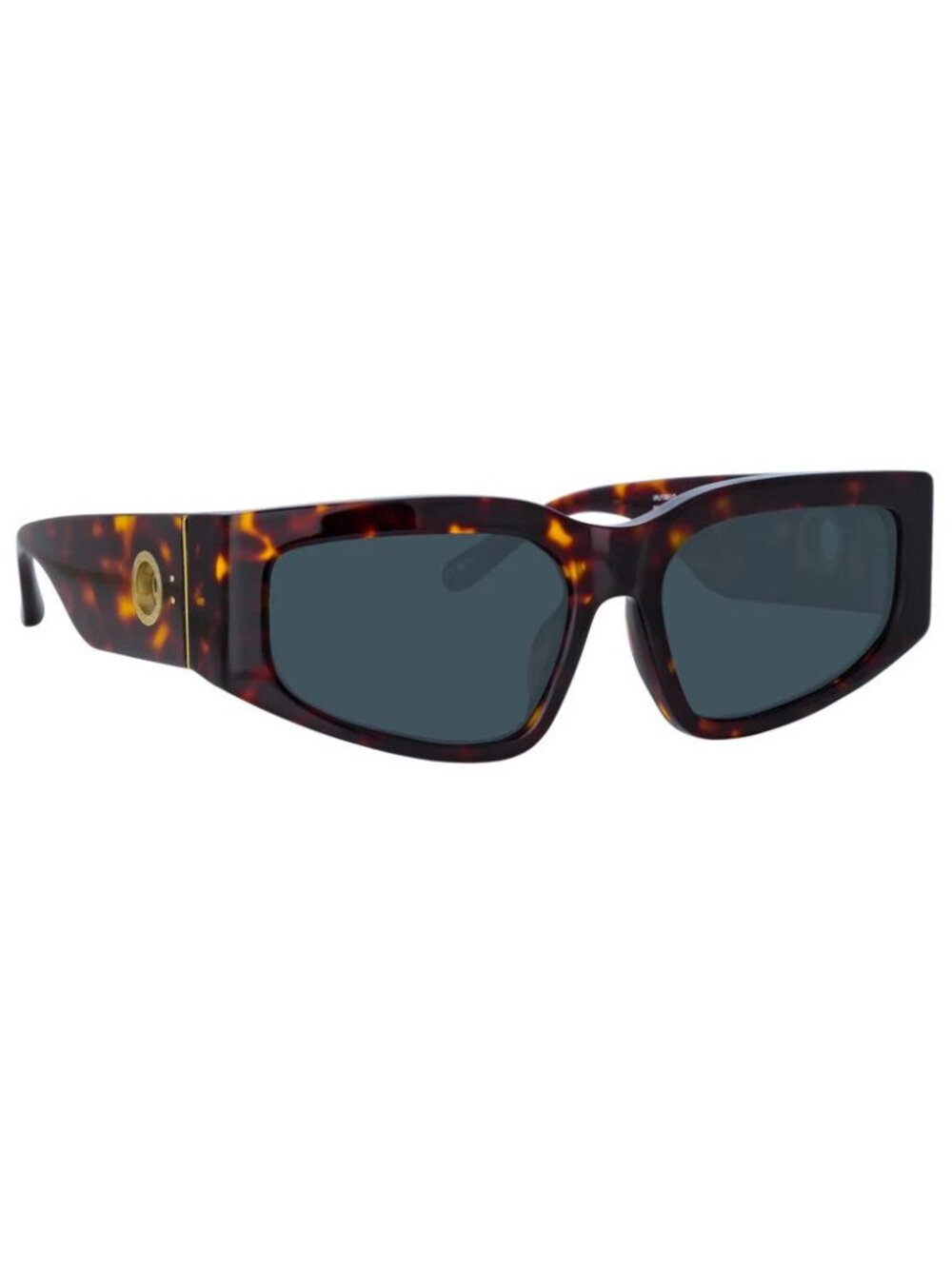 New Linda Farrow Women's Sunglasses Havana Butterfly Blue Lens Acetate Frame